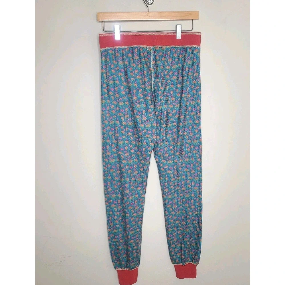 Natural Life Mix & Match Blue Floral Thermal Long John Lounge Pants S Boho - Picture 5 of 6